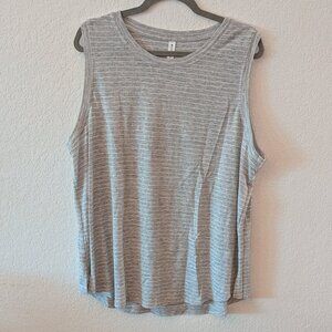 Athleta Gray and white striped tank